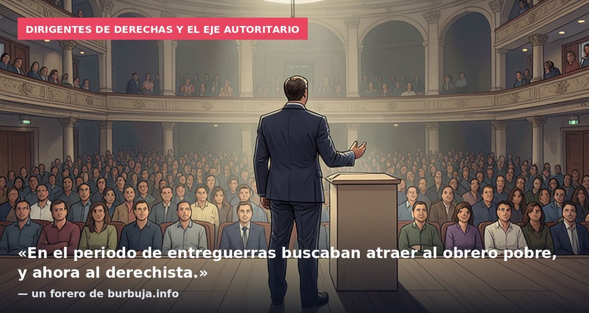 Dirigentes de derechas y el eje autoritario: «En el periodo de entreguerras buscaban atraer al obrero pobre, y ahora al derechista.» — un forero de burbuja.info