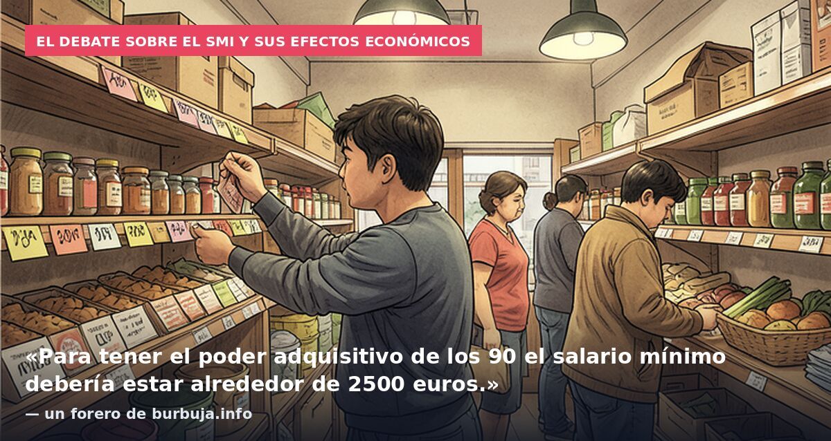 El debate sobre el SMI y sus efectos económicos: «Para tener el poder adquisitivo de los 90 el salario mínimo debería estar alrededor de 2500 euros.» — un forero de burbuja.info