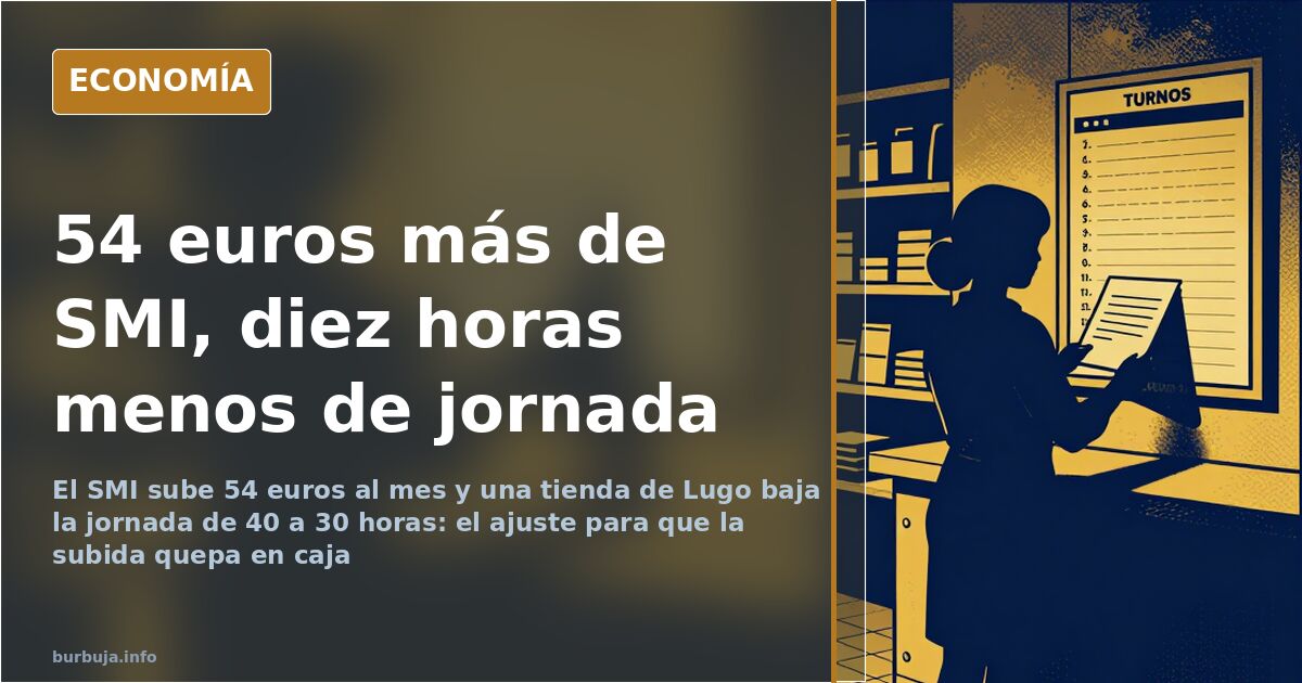 Tienda de barrio de Lugo, donde se comunicó la bajada de jornada de 40 a 30 horas tras la subida del SMI