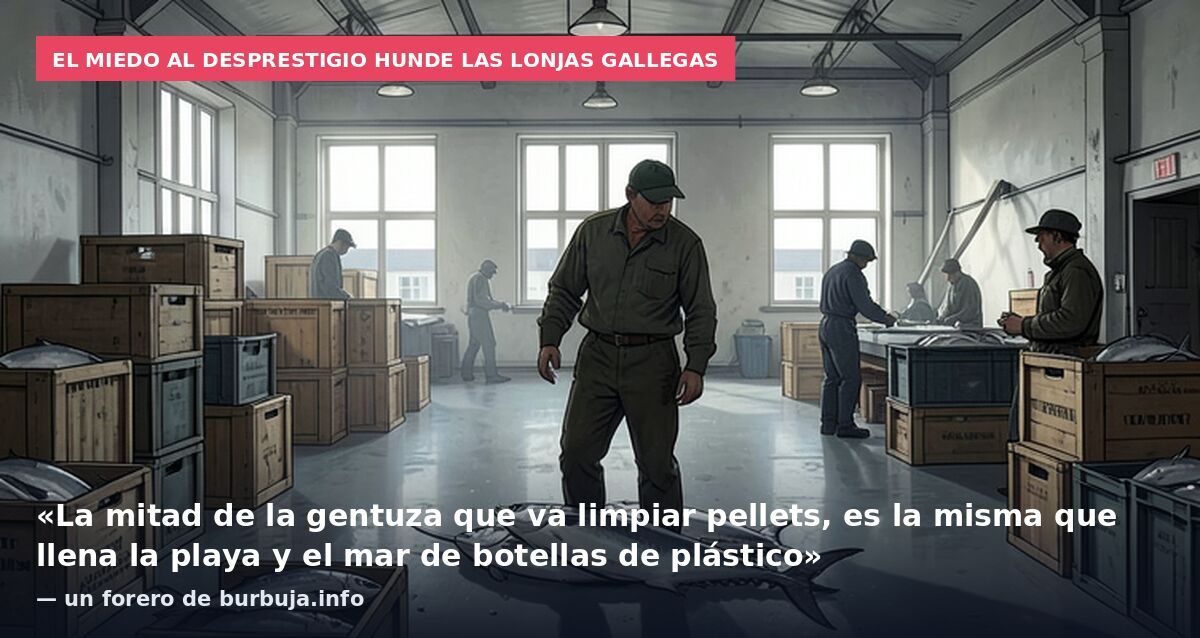 El miedo al desprestigio hunde las lonjas gallegas: «La mitad de la gentuza que va limpiar pellets, es la misma que llena la playa y el mar de botellas de plástico» — un forero de burbuja.info