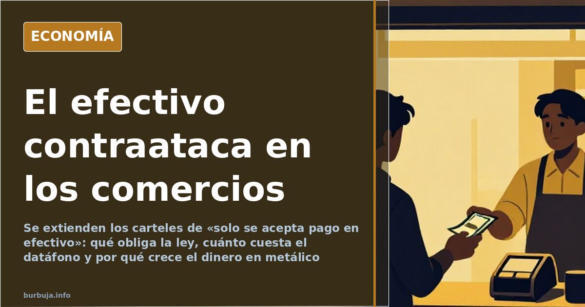 Cartel de solo se acepta pago en efectivo colocado en la puerta de cristal de un pequeño comercio de barrio