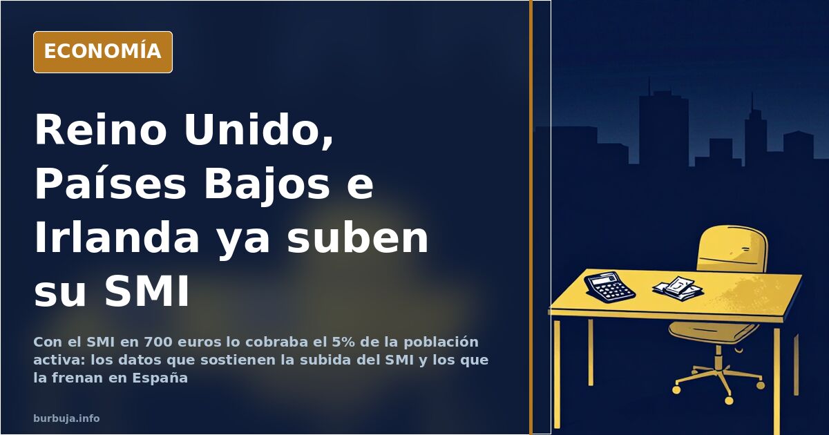 Ilustración editorial sobre la subida del SMI, la indemnización por despido y el mercado laboral español