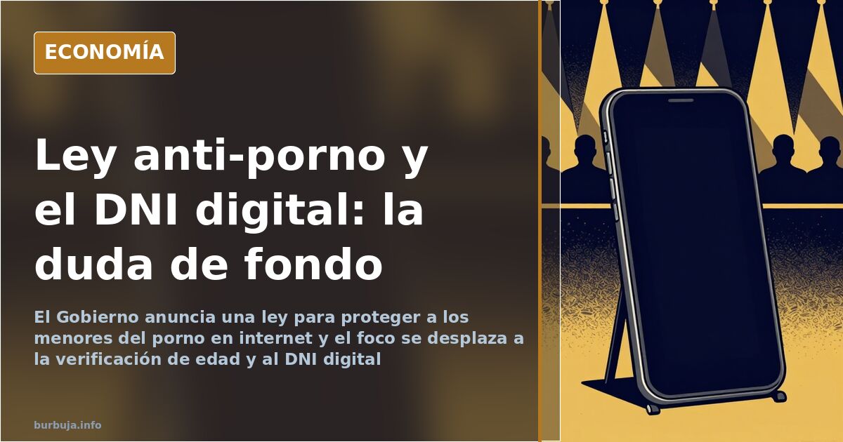 Ilustración de un móvil ante una barrera de verificación de edad para proteger a los menores del porno en internet