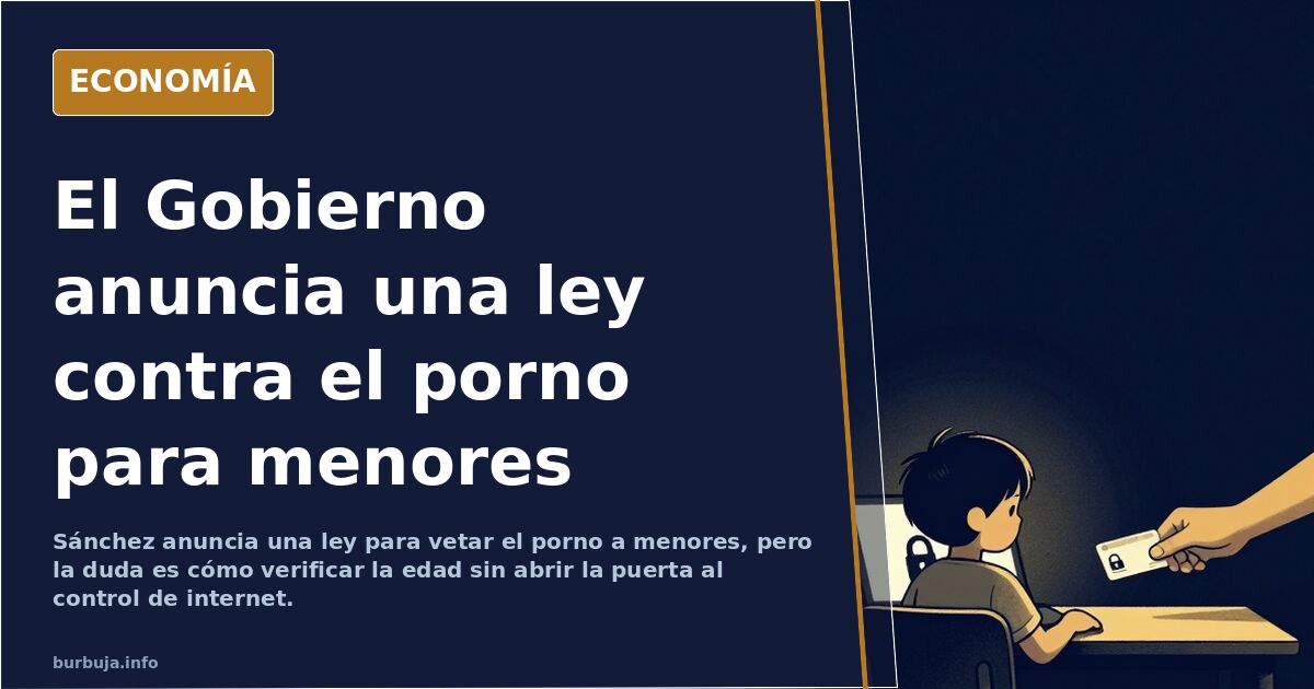 Ilustración editorial de una pantalla de internet con un candado dorado sobre el acceso de menores a contenido pornográfico