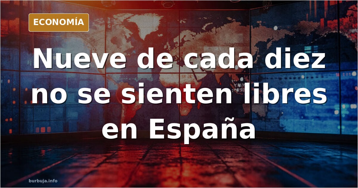 Ciudadano ante un mostrador de trámites y multas, metáfora de la burocracia y la falta de libertad en España