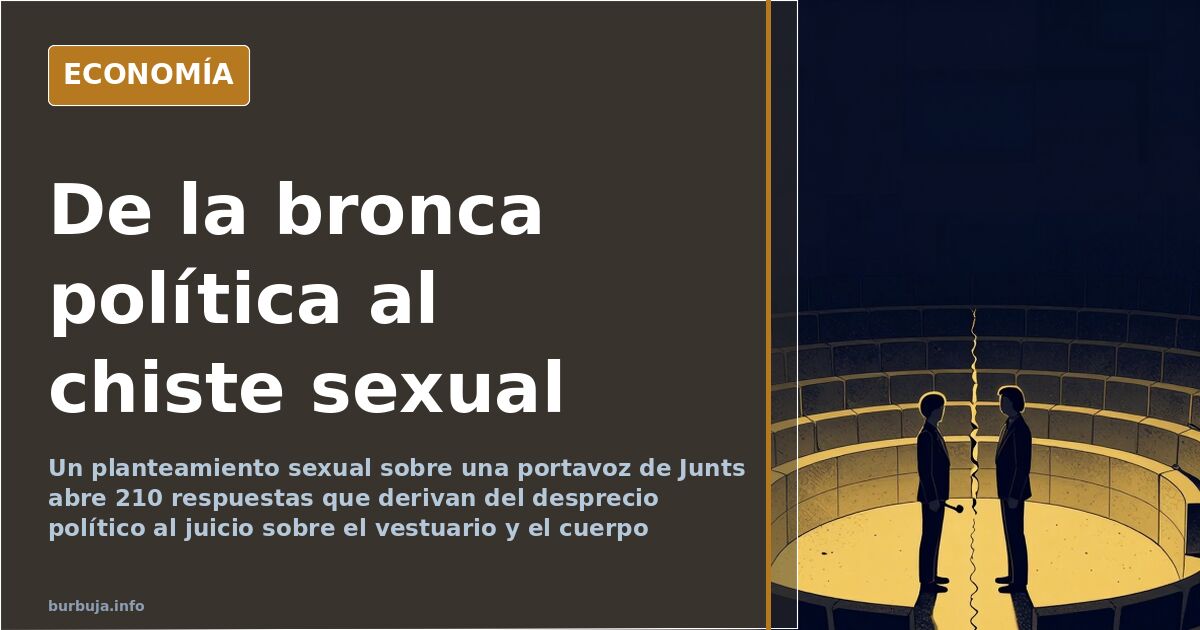 Ilustración editorial de dos figuras enfrentadas en un hemiciclo vacío, símbolo de la polarización política