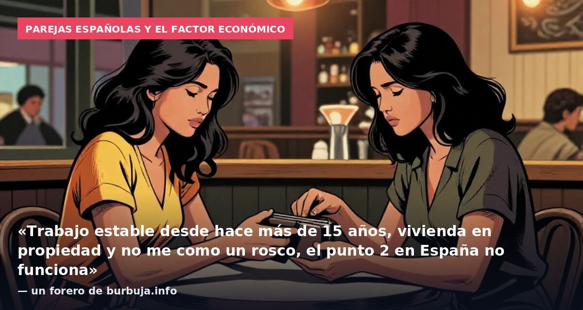 Parejas españolas y el factor económico: «Trabajo estable desde hace más de 15 años, vivienda en propiedad y no me como un rosco, el punto 2 en España no funciona» — un forero de burbuja.info
