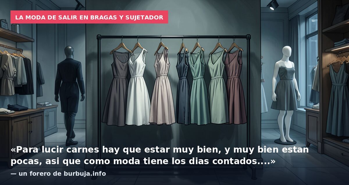 La moda de salir en bragas y sujetador: «Para lucir carnes hay que estar muy bien, y muy bien estan pocas, asi que como moda tiene los dias contados....» — un forero de burbuja.info