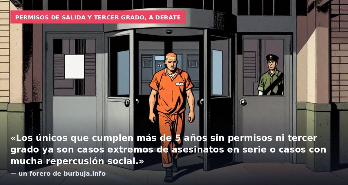Permisos de salida y tercer grado, a debate: «Los únicos que cumplen más de 5 años sin permisos ni tercer grado ya son casos extremos de asesinatos en serie o casos con mucha repercusión social.» — un forero de burbuja.info