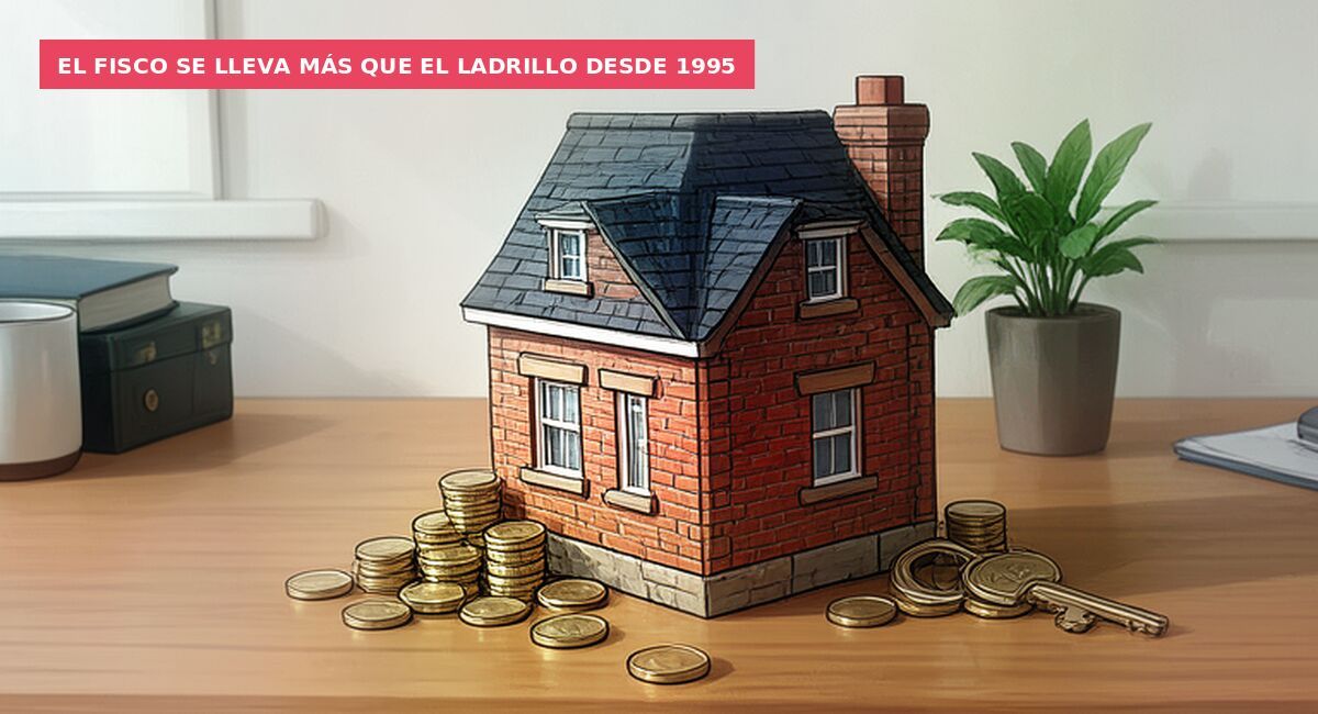 El fisco se lleva más que el ladrillo desde 1995