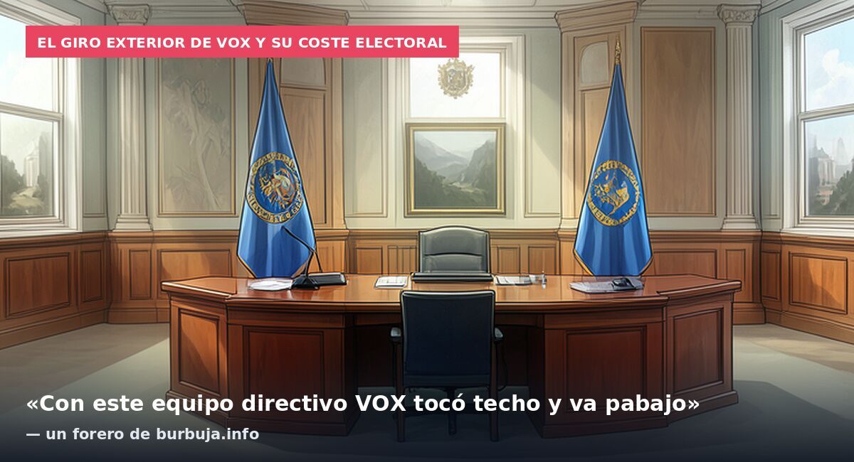 El giro exterior de Vox y su coste electoral: «Con este equipo directivo VOX tocó techo y va pabajo» — un forero de burbuja.info