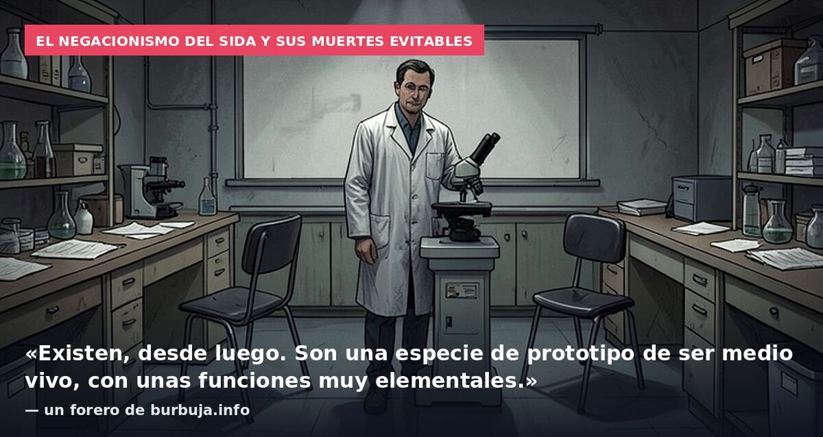 El negacionismo del sida y sus muertes evitables: «Existen, desde luego. Son una especie de prototipo de ser medio vivo, con unas funciones muy elementales.» — un forero de burbuja.info