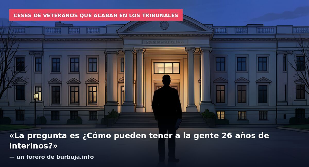 Ceses de veteranos que acaban en los tribunales: «La pregunta es ¿Cómo pueden tener a la gente 26 años de interinos?» — un forero de burbuja.info