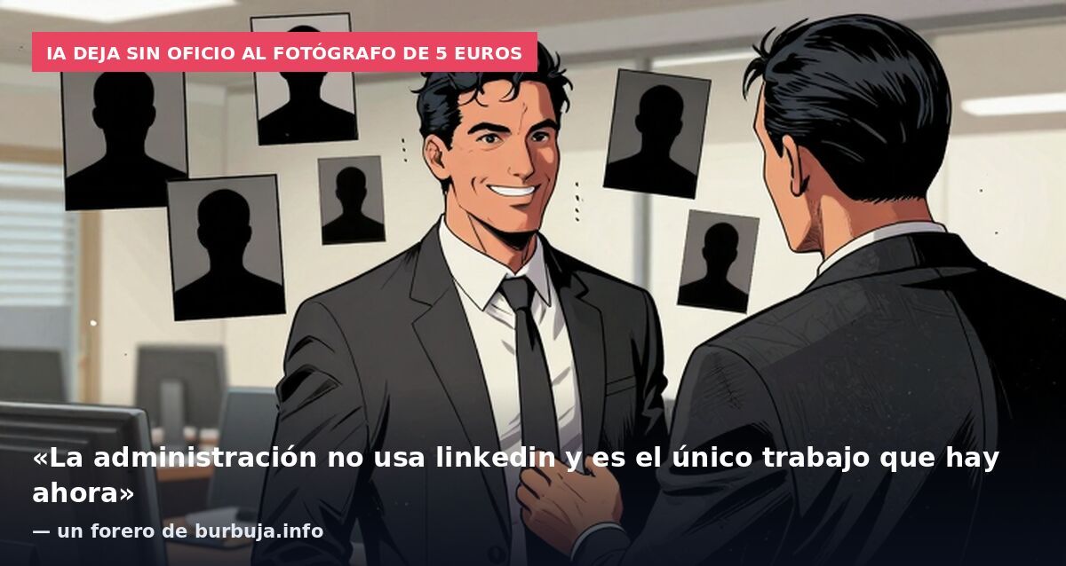 IA deja sin oficio al fotógrafo de 5 euros: «La administración no usa linkedin y es el único trabajo que hay ahora» — un forero de burbuja.info