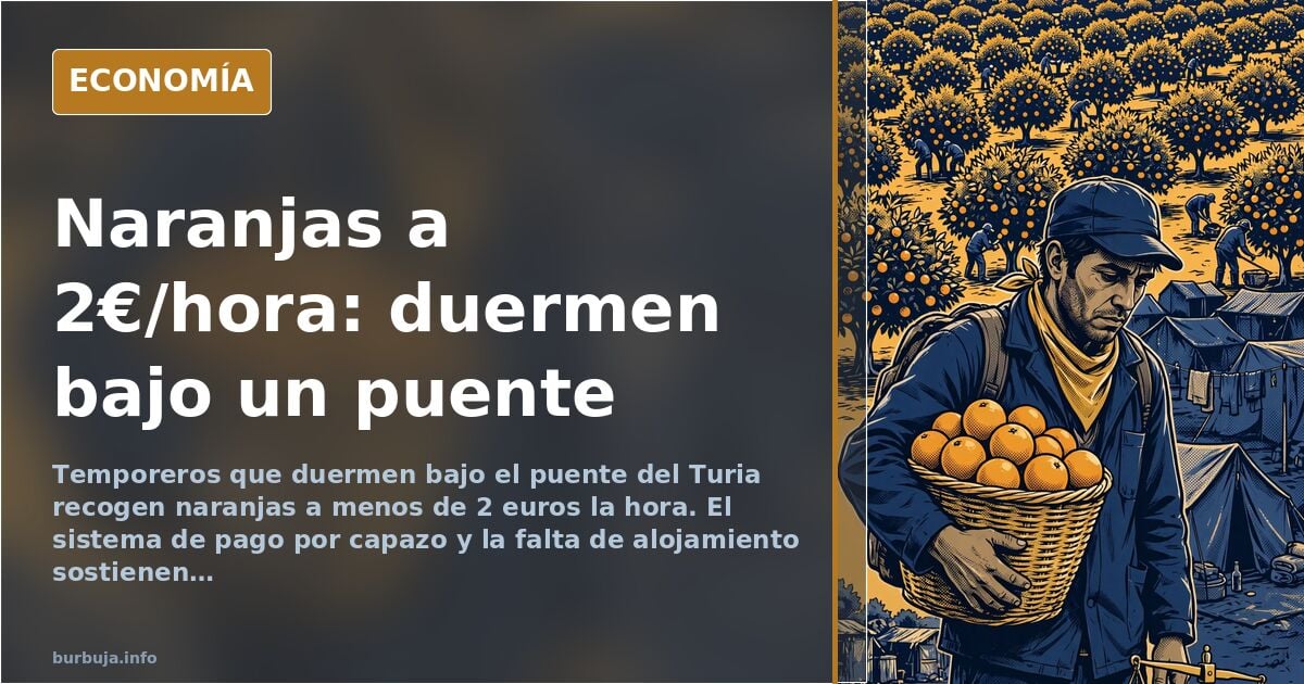 Naranjas a 2 euros la hora: 300 temporeros duermen bajo un puente