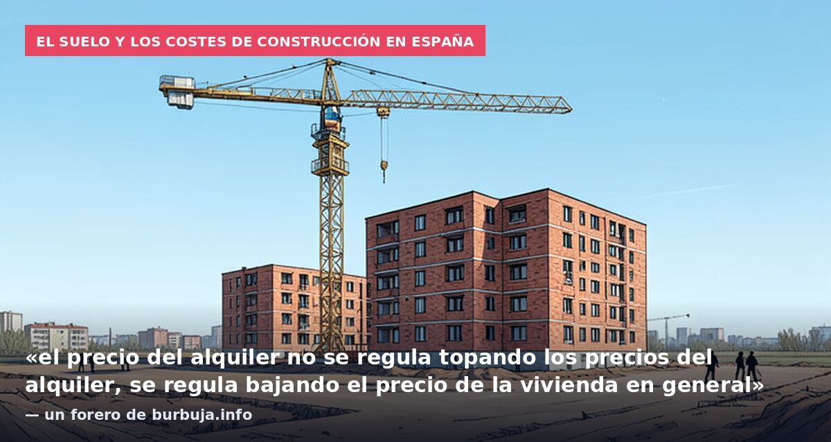 El suelo y los costes de construcción en España: «el precio del alquiler no se regula topando los precios del alquiler, se regula bajando el precio de la vivienda en general» — un forero de burbuja.info
