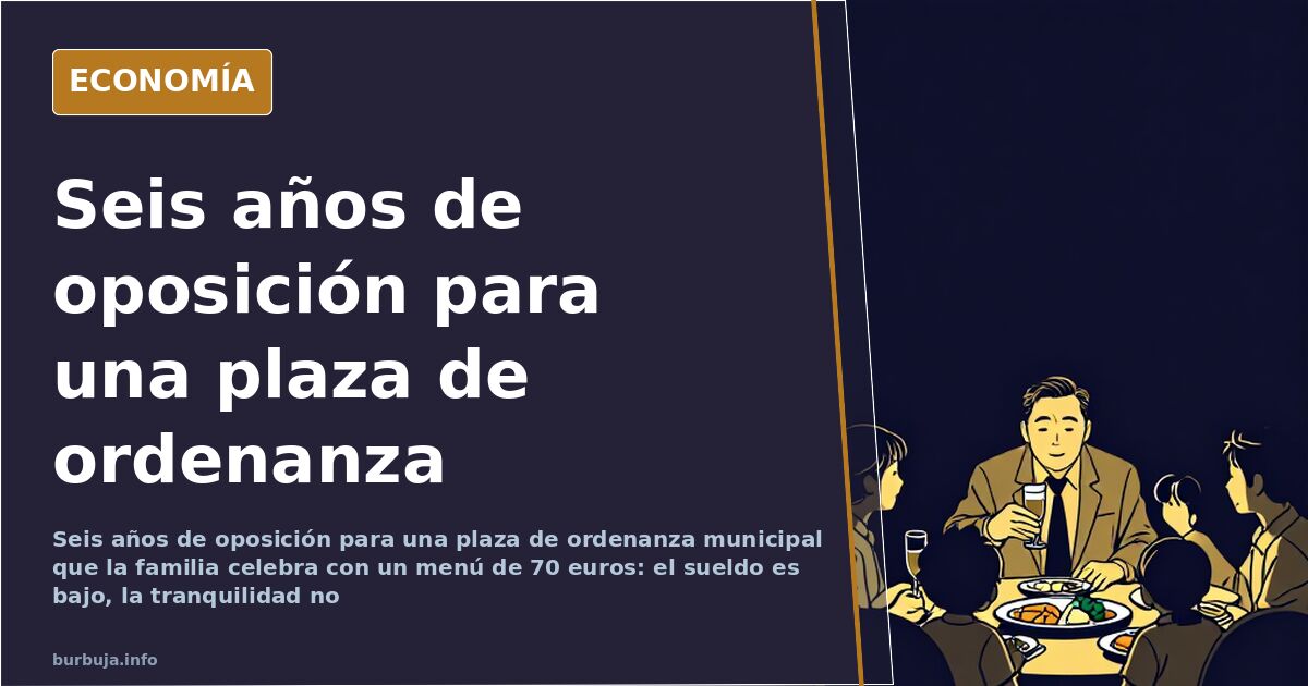Mesa de restaurante con menú degustación de 70 euros durante la celebración por una plaza de ordenanza municipal