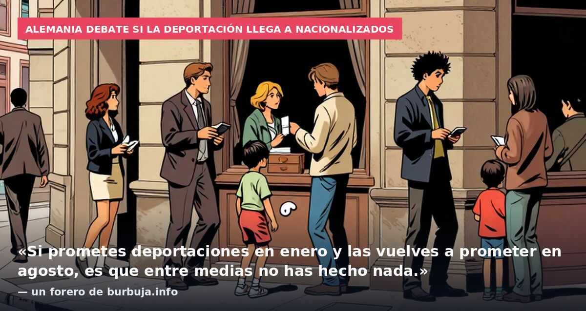 Alemania debate si la deportación llega a nacionalizados: «Si prometes deportaciones en enero y las vuelves a prometer en agosto, es que entre medias no has hecho nada.» — un forero de burbuja.info
