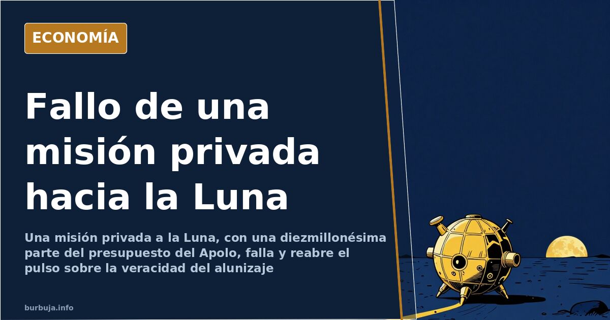 Un fallo en una misión privada a la Luna reabre el debate