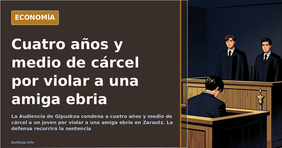 Condenado a 4,5 años por violar a una amiga ebria en Zarautz