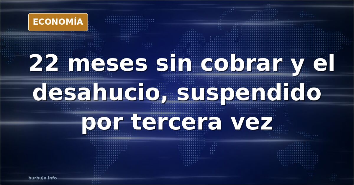 Ilustración editorial de un edificio de viviendas con una puerta cerrada y documentos judiciales apilados sobre una mesa