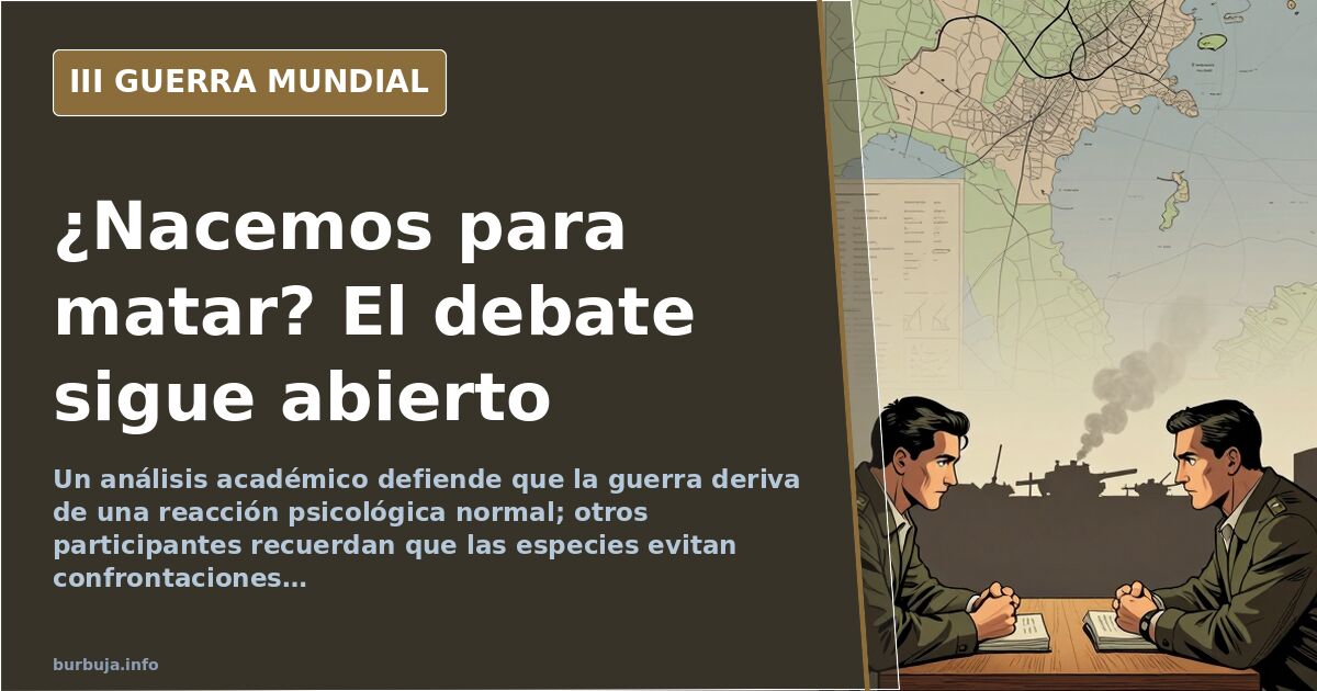 Ilustración documental desaturada de un mapa europeo con siluetas de equipamiento militar y humo lejano en el horizonte