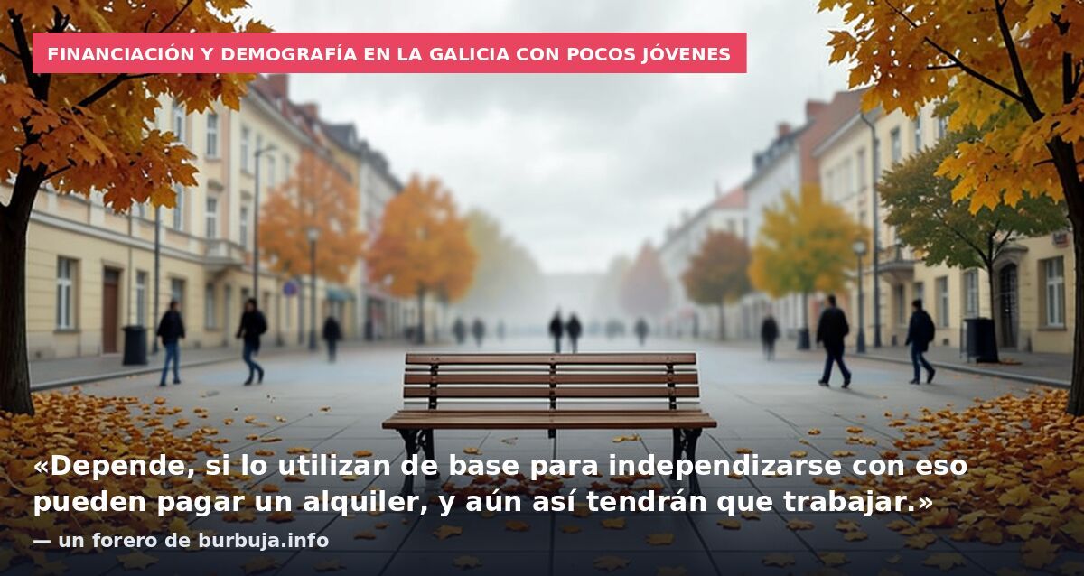 Financiación y demografía en la Galicia con pocos jóvenes: «Depende, si lo utilizan de base para independizarse con eso pueden pagar un alquiler, y aún así tendrán que trabajar.» — un forero de burbuja.info