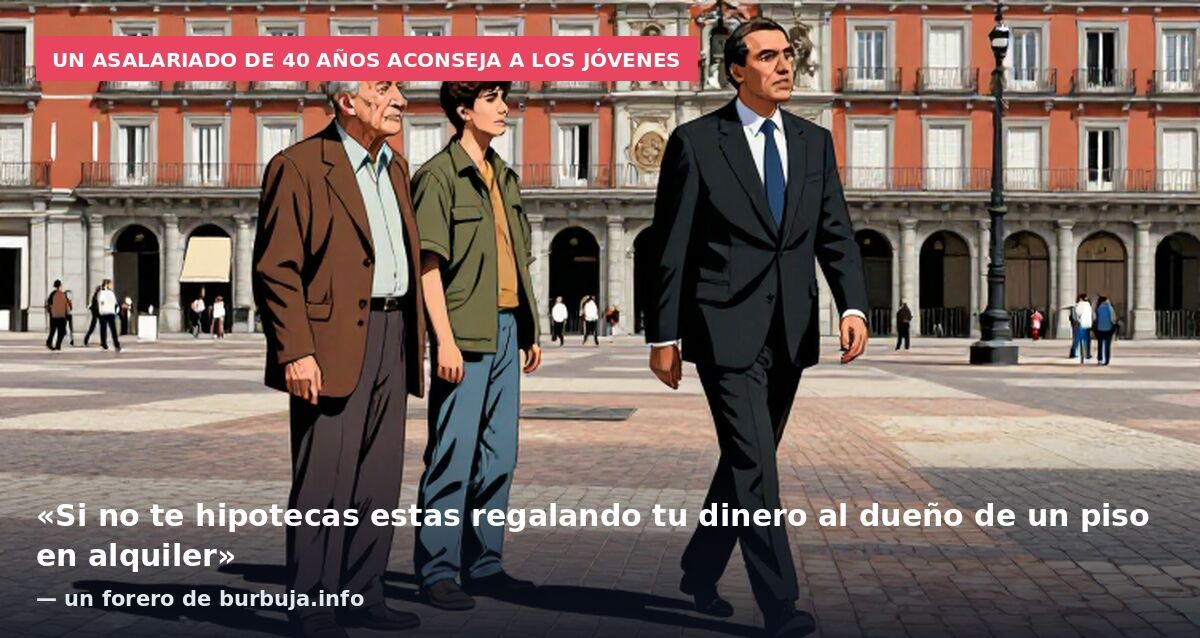 Un asalariado de 40 años aconseja a los jóvenes: «Si no te hipotecas estas regalando tu dinero al dueño de un piso en alquiler» — un forero de burbuja.info