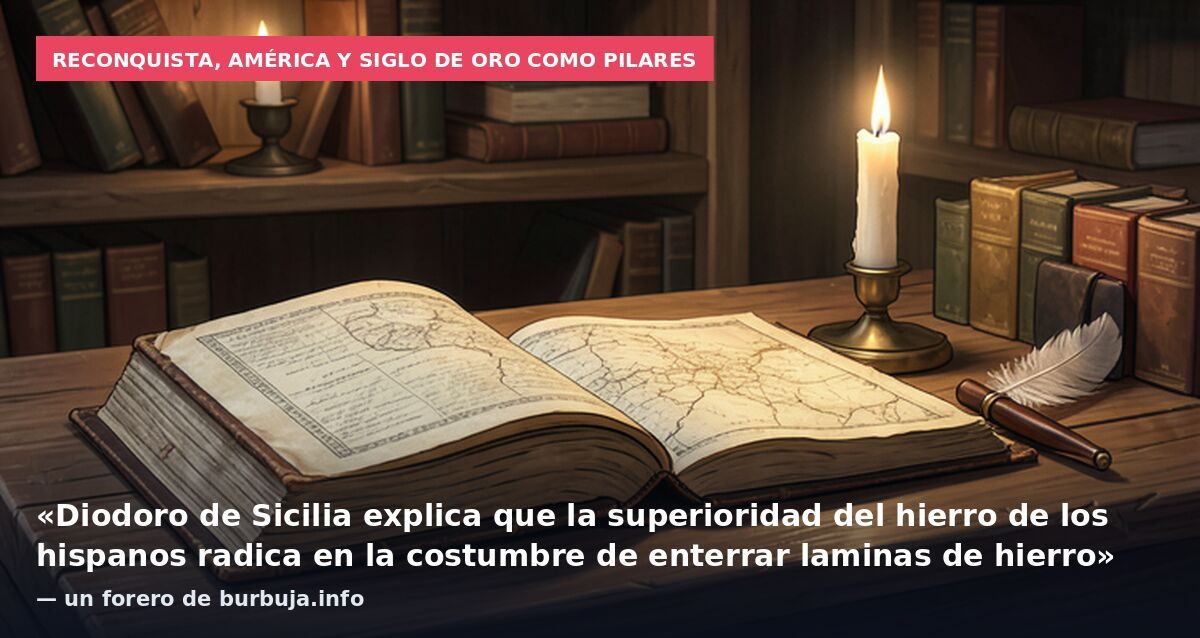 Reconquista, América y Siglo de Oro como pilares: «Diodoro de Sicilia explica que la superioridad del hierro de los hispanos radica en la costumbre de enterrar laminas de hierro» — un forero de burbuja.info