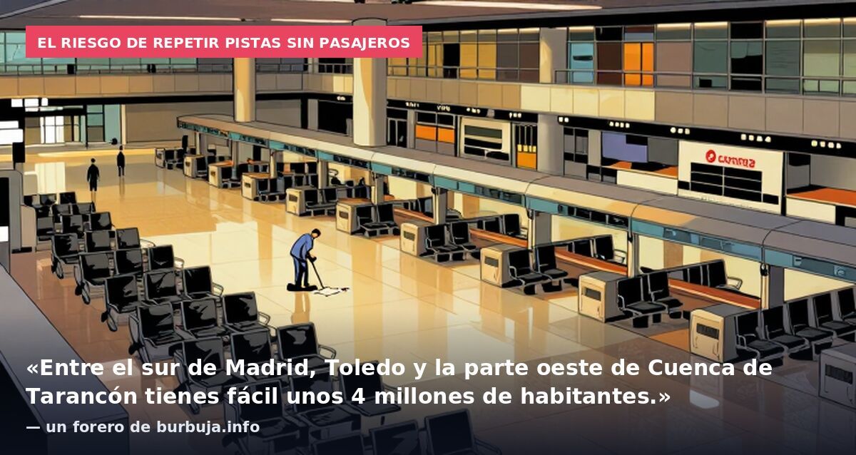 El riesgo de repetir pistas sin pasajeros: «Entre el sur de Madrid, Toledo y la parte oeste de Cuenca de Tarancón tienes fácil unos 4 millones de habitantes.» — un forero de burbuja.info