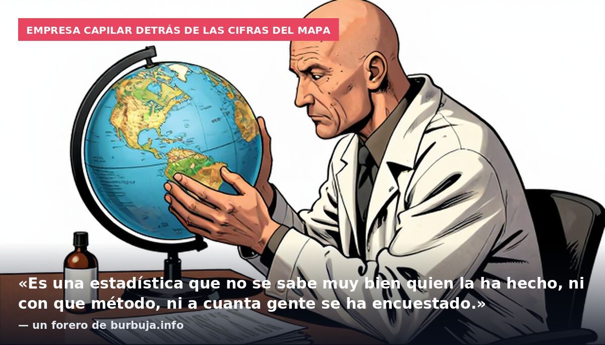 Empresa capilar detrás de las cifras del mapa: «Es una estadística que no se sabe muy bien quien la ha hecho, ni con que método, ni a cuanta gente se ha encuestado.» — un forero de burbuja.info