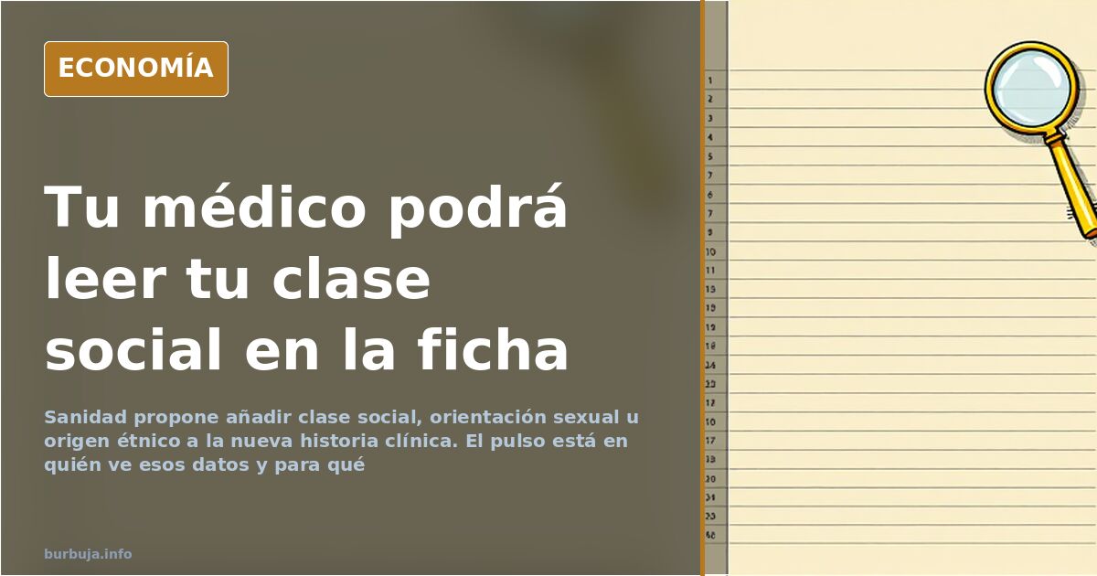 Historia clínica: Sanidad propone añadir clase social e ingresos