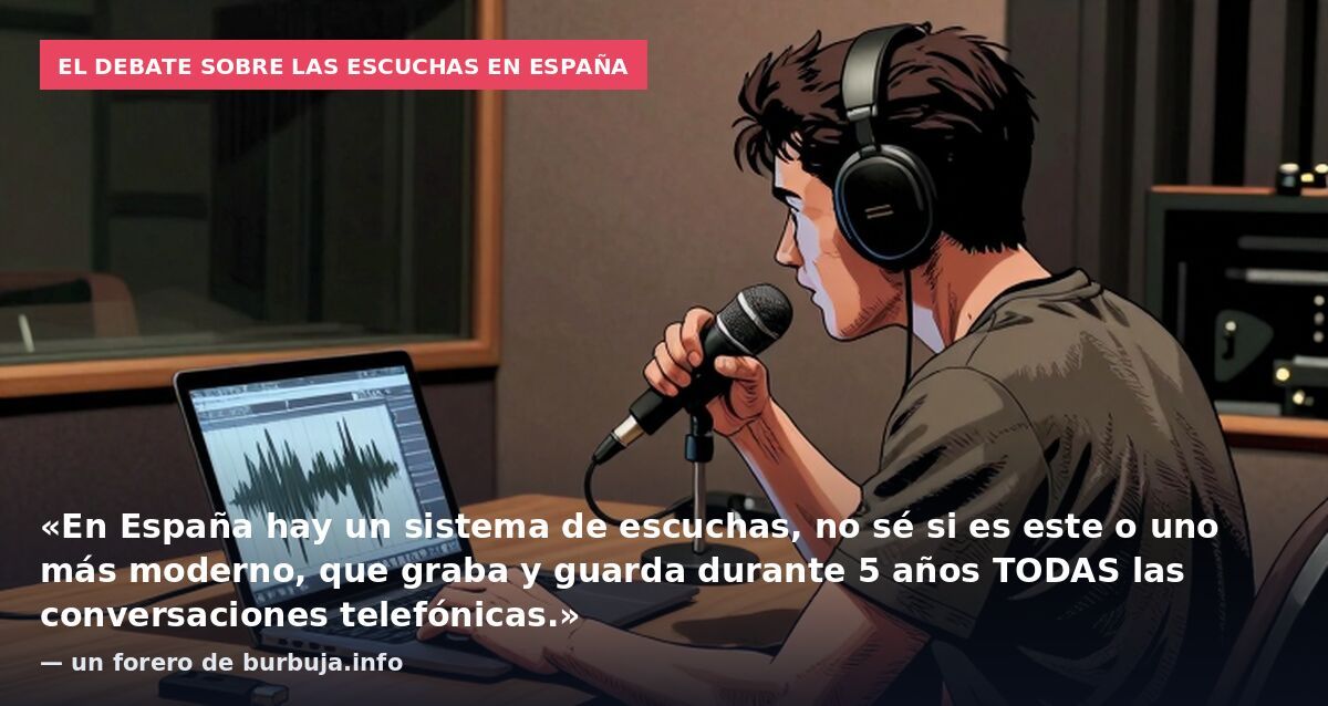 El debate sobre las escuchas en España: «En España hay un sistema de escuchas, no sé si es este o uno más moderno, que graba y guarda durante 5 años TODAS las conversaciones telefónicas.» — un forero de burbuja.info
