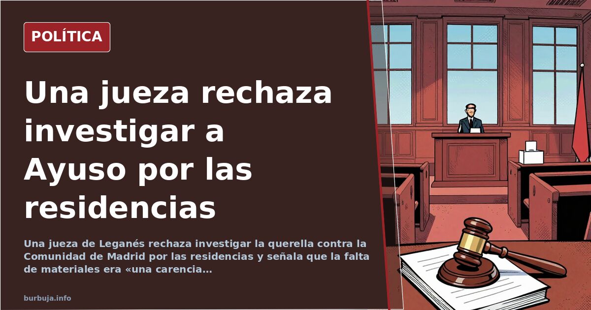 Ilustración editorial de una jueza con mazo en un estrado, con la bandera de España y el mapa de la Comunidad de Madrid al fo