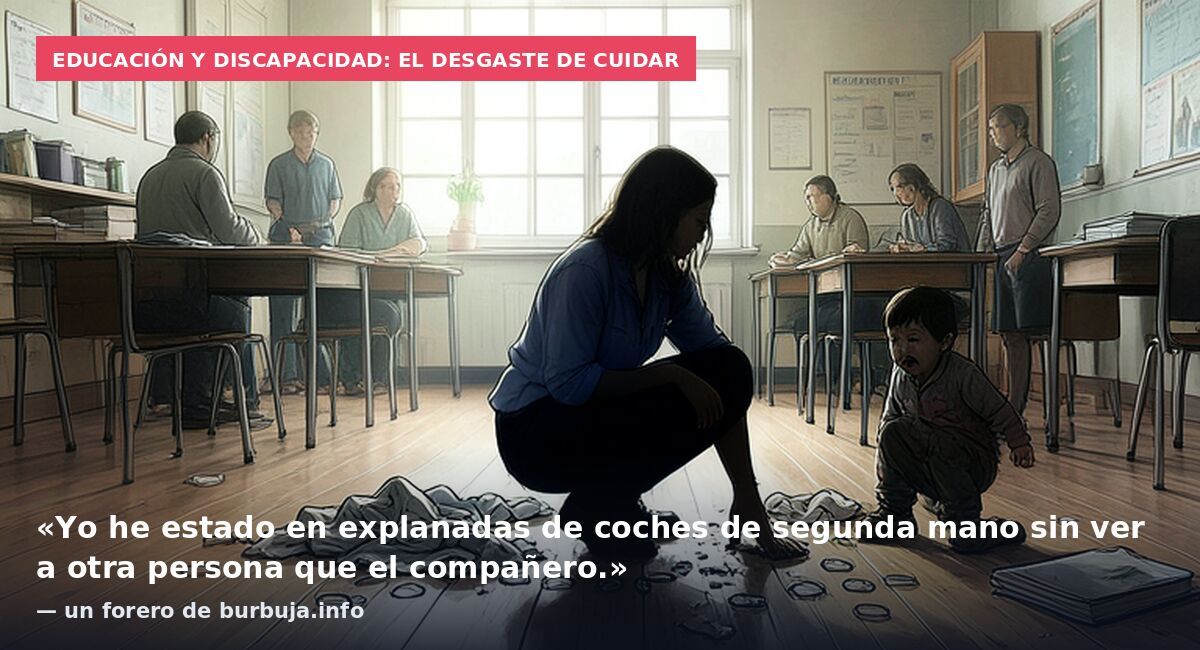 Educación y discapacidad: el desgaste de cuidar: «Yo he estado en explanadas de coches de segunda mano sin ver a otra persona que el compañero.» — un forero de burbuja.info