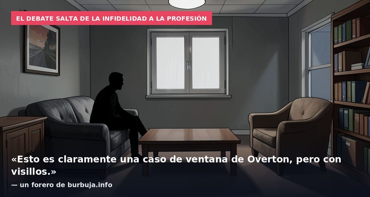 El debate salta de la infidelidad a la profesión: «Esto es claramente una caso de ventana de Overton, pero con visillos.» — un forero de burbuja.info