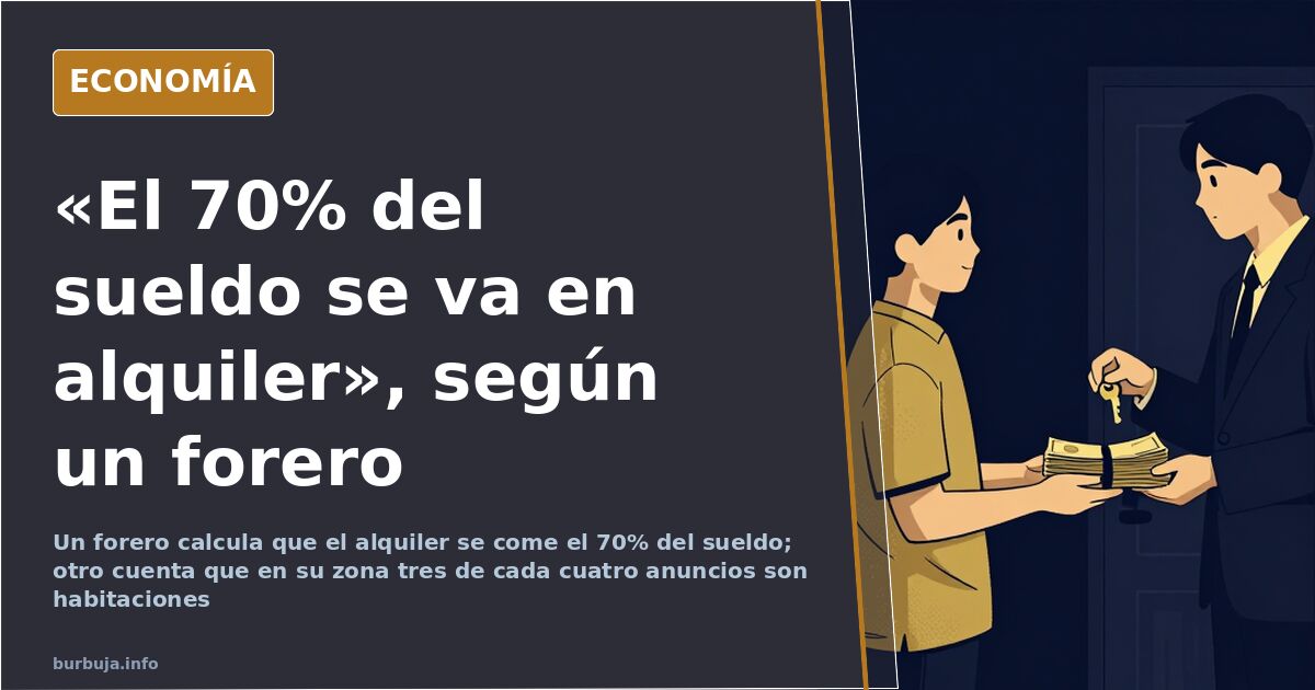 «El 70% del sueldo se va en alquiler», según un forero