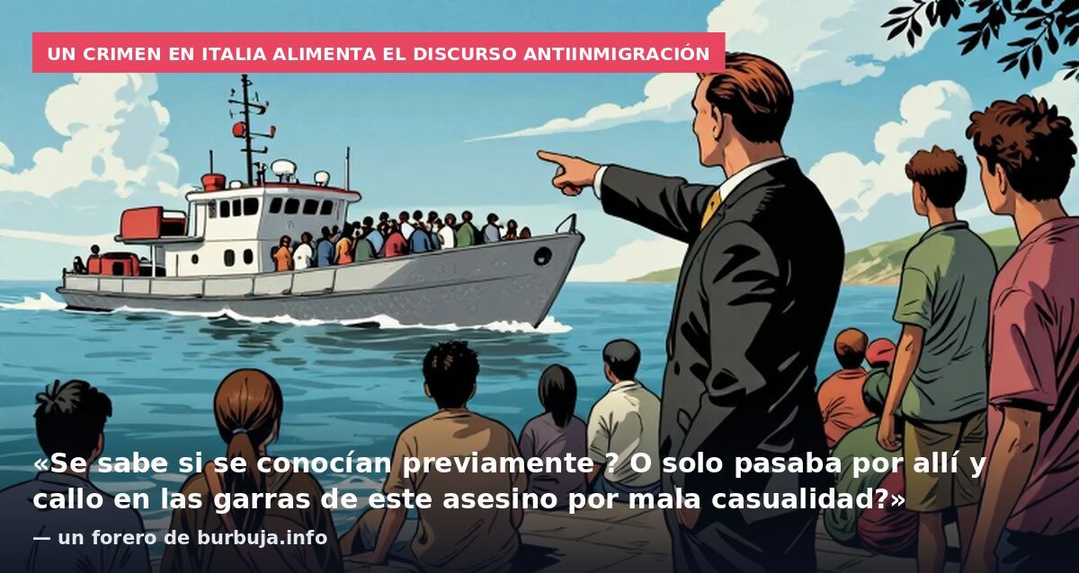 Un crimen en Italia alimenta el discurso antiinmigración: «Se sabe si se conocían previamente ? O solo pasaba por allí y callo en las garras de este asesino por mala casualidad?» — un forero de burbuja.info