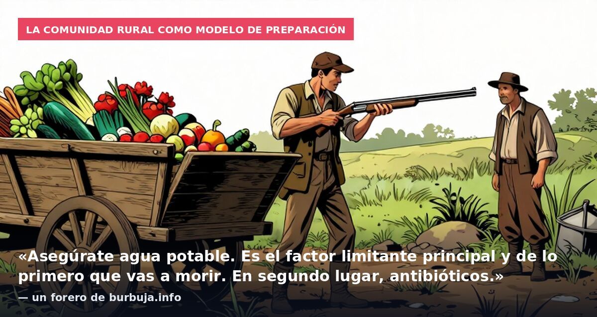 La comunidad rural como modelo de preparación: «Asegúrate agua potable. Es el factor limitante principal y de lo primero que vas a morir. En segundo lugar, antibióticos.» — un forero de burbuja.info