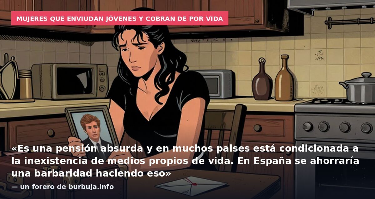 Mujeres que enviudan jóvenes y cobran de por vida: «Es una pensión absurda y en muchos paises está condicionada a la inexistencia de medios propios de vida. En España se ahorraría una barbaridad haciendo eso» — un forero de burbuja.info