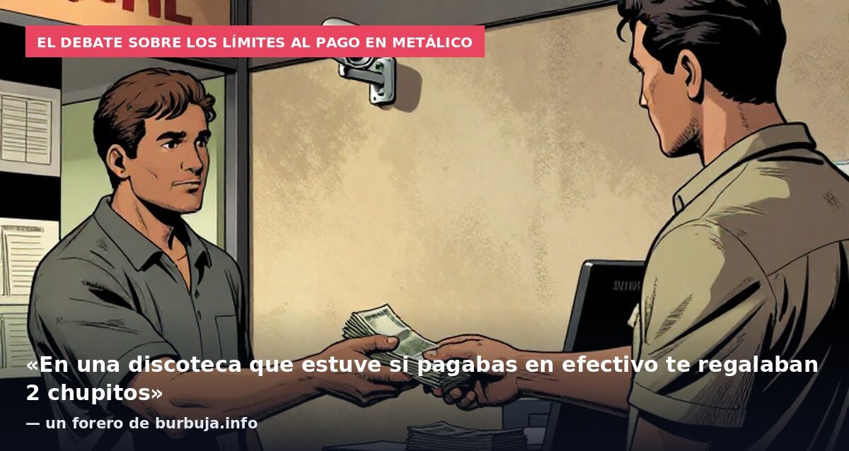 El debate sobre los límites al pago en metálico: «En una discoteca que estuve si pagabas en efectivo te regalaban 2 chupitos» — un forero de burbuja.info