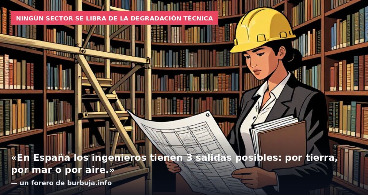 Ningún sector se libra de la degradación técnica: «En España los ingenieros tienen 3 salidas posibles: por tierra, por mar o por aire.» — un forero de burbuja.info