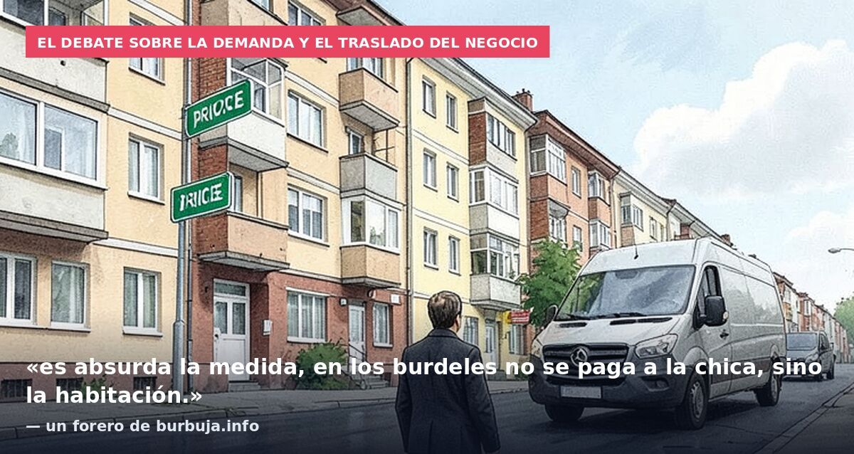 El debate sobre la demanda y el traslado del negocio: «es absurda la medida, en los burdeles no se paga a la chica, sino la habitación.» — un forero de burbuja.info