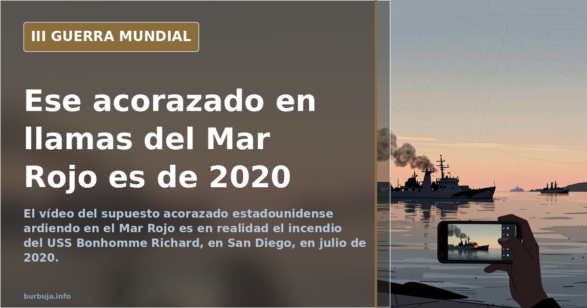 El acorazado en llamas del Mar Rojo es un vídeo de 2020