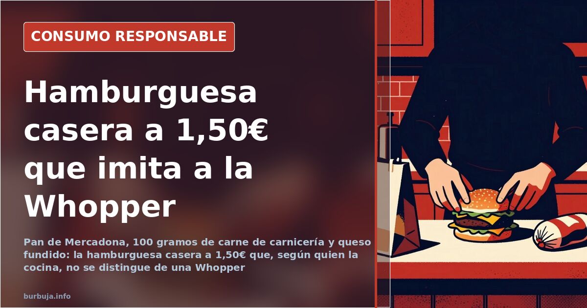 Homemade burger costs €1.50 using Mercadona bread