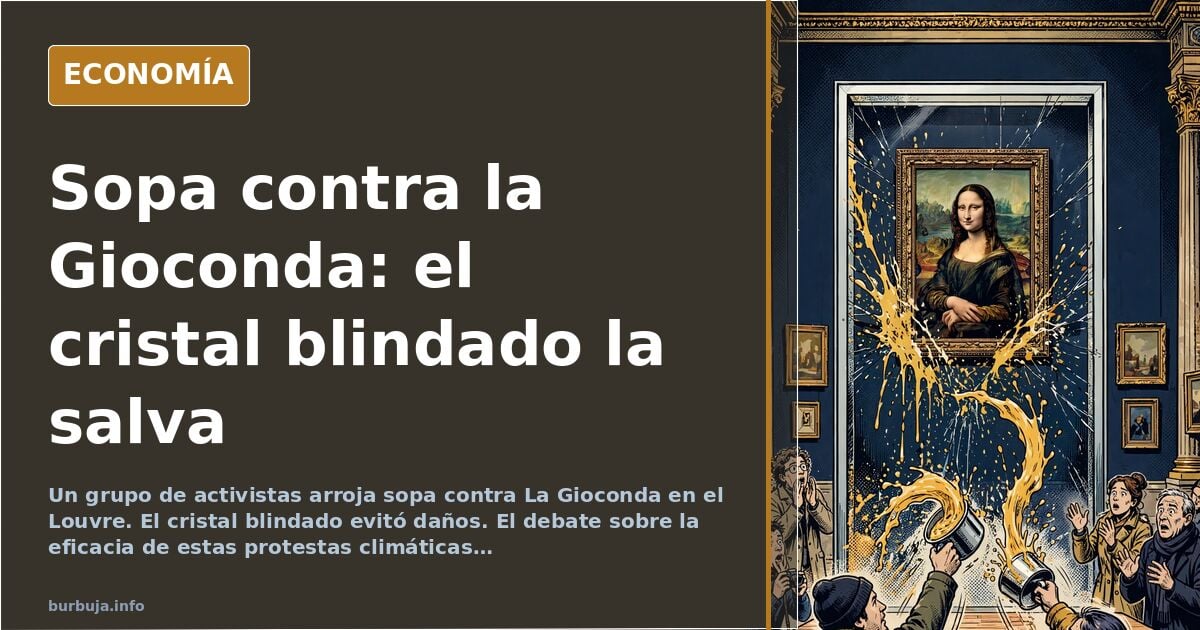 La Gioconda, protegida por cristal blindado, salva el ataque de sopa