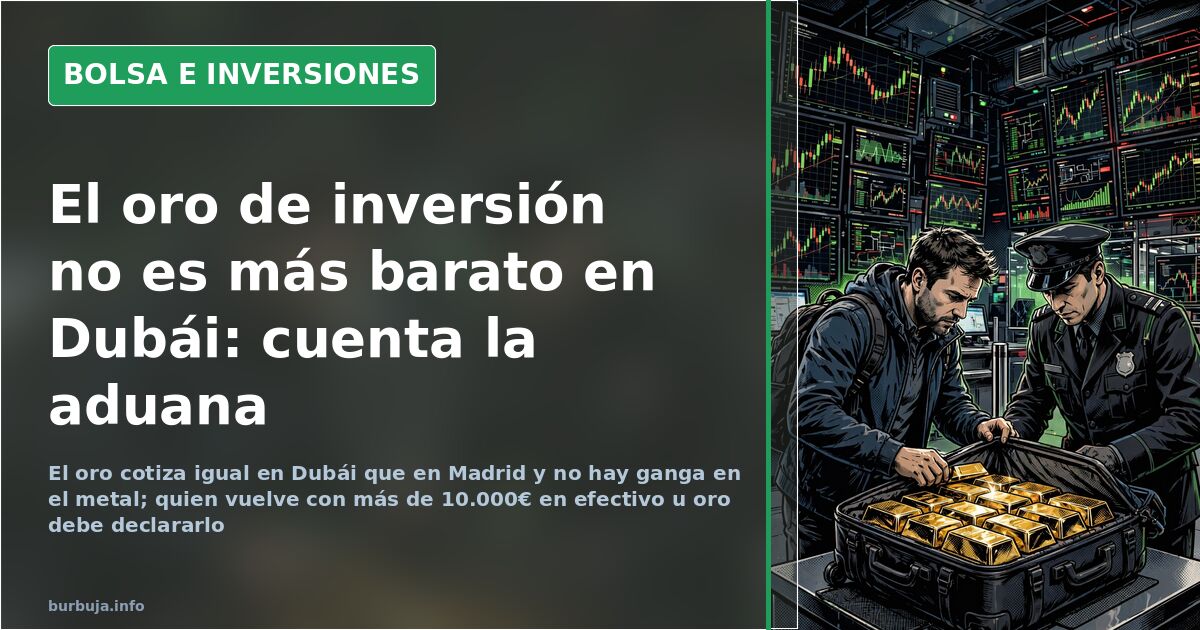 Oro físico desde Dubái: 10.000€ es el límite a declarar