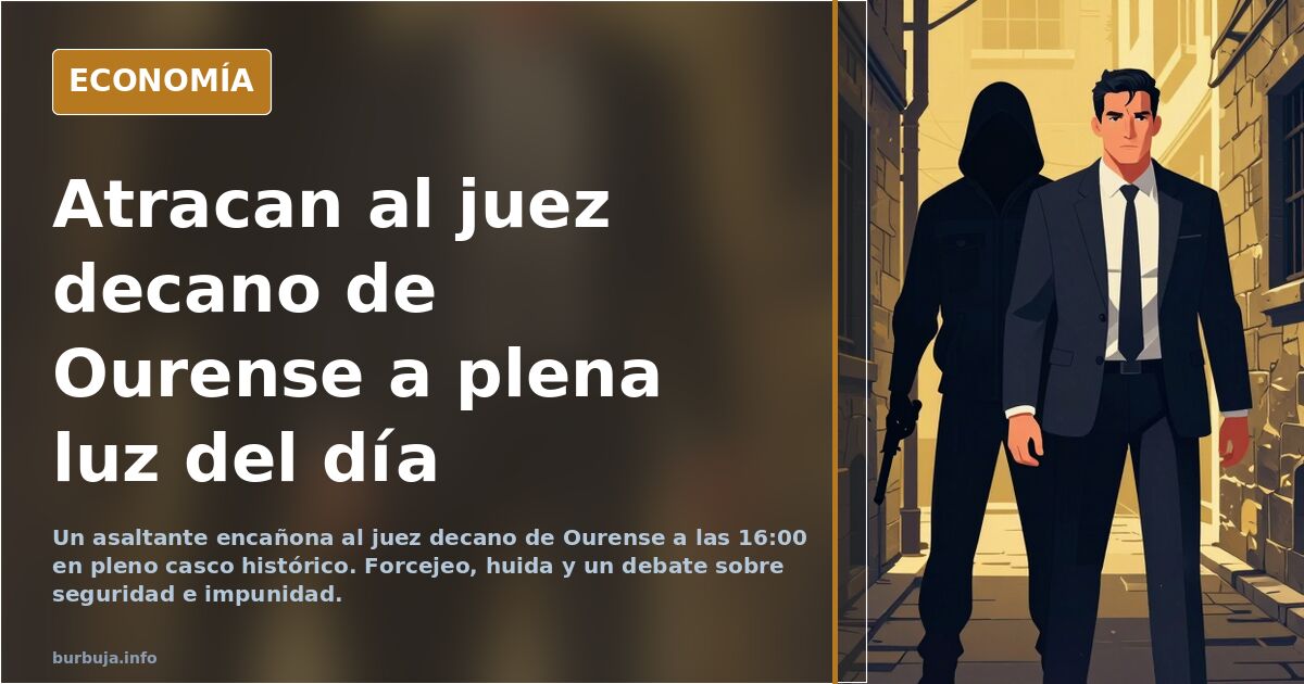 Atracan a punta de pistola al juez decano de Ourense a plena luz del día