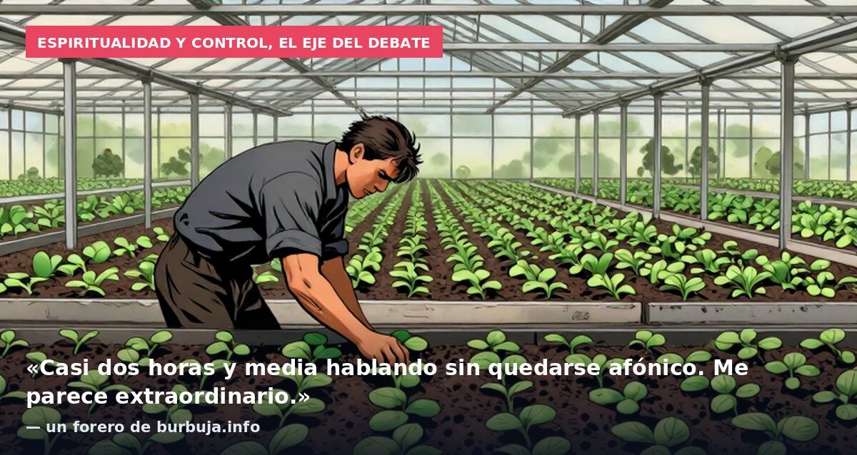 Espiritualidad y control, el eje del debate: «Casi dos horas y media hablando sin quedarse afónico. Me parece extraordinario.» — un forero de burbuja.info