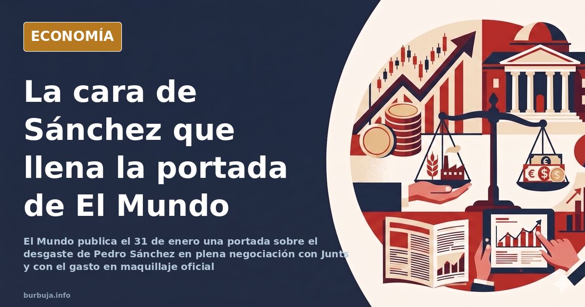 Portada de El Mundo del 31 de enero con la fotografía de Pedro Sánchez, que se lee como un retrato del desgaste, y la negocia